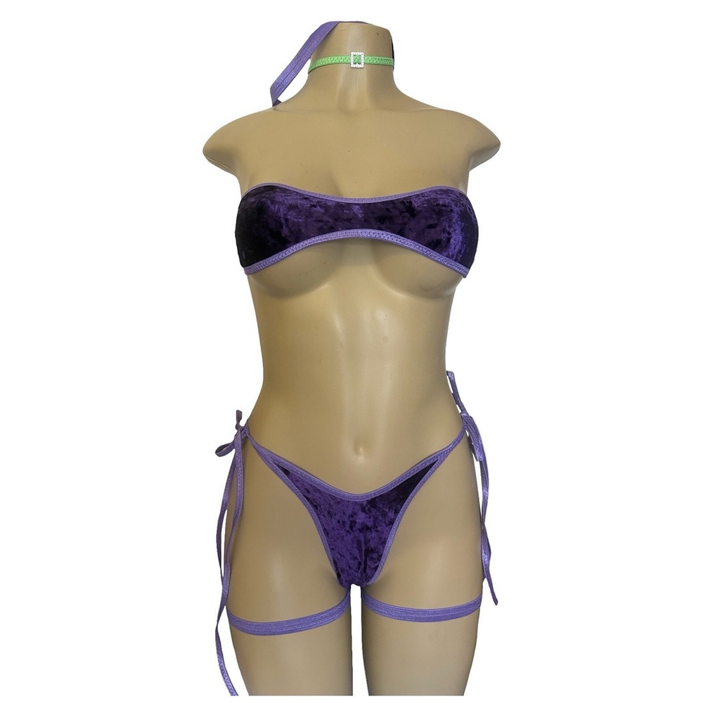 Daphne  Velvet Bandeau Bikini- exotic Dancewear Halloween